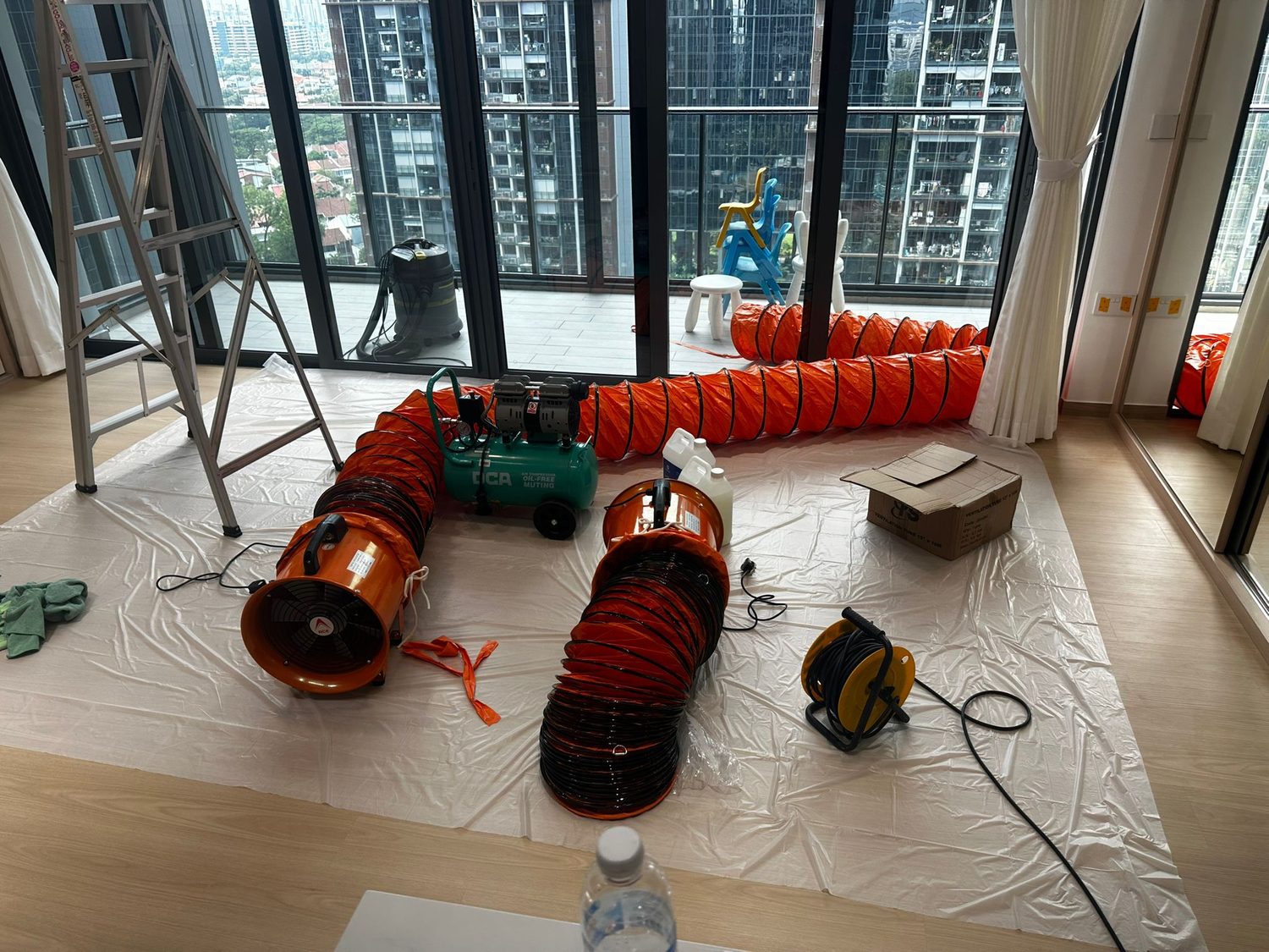 Formaldehyde treatment in progress