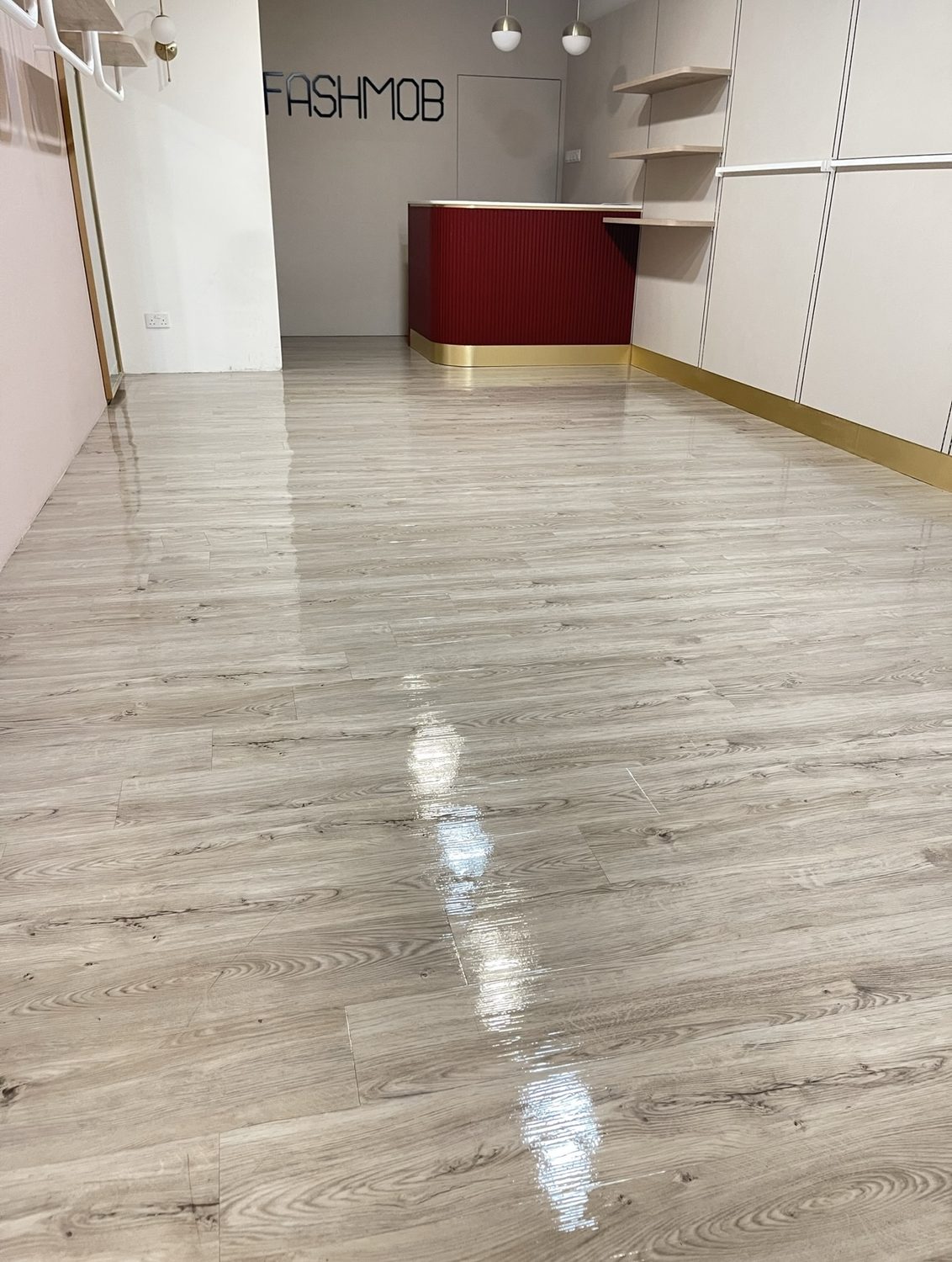 Damp mop technique