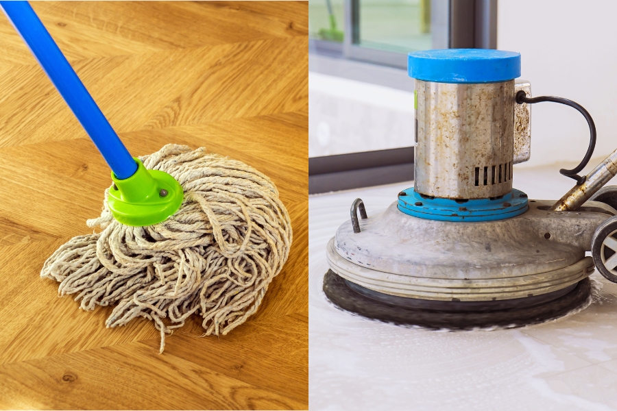 What is the Difference between Floor Scrubbing & Mopping?